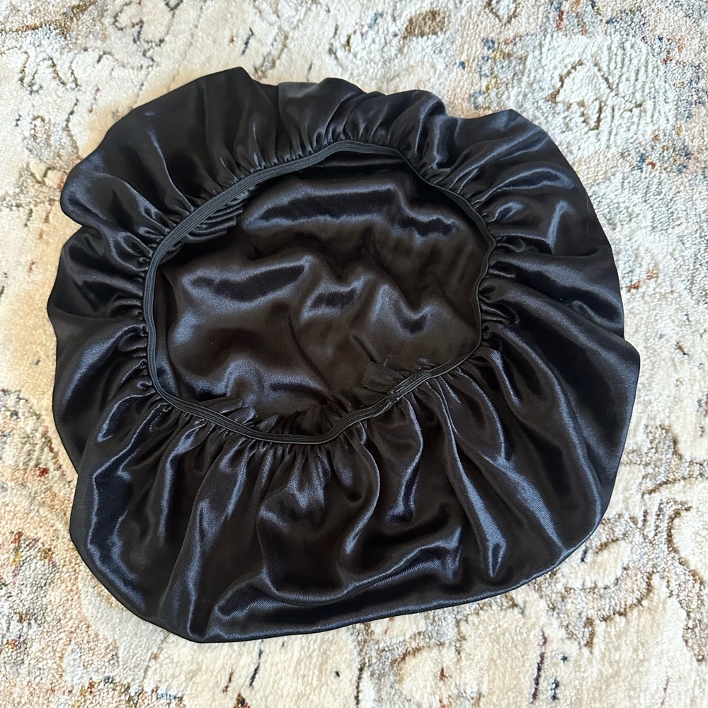 Black Satin Hair Bonnet!